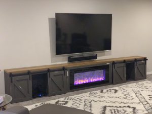 Farmhouse Entertainment Center with Built in Fireplace