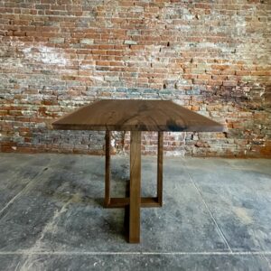 Custom modern bar height live edge walnut table 