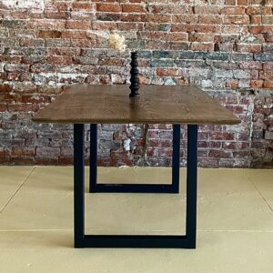 Custom modern dining table with metal legs 